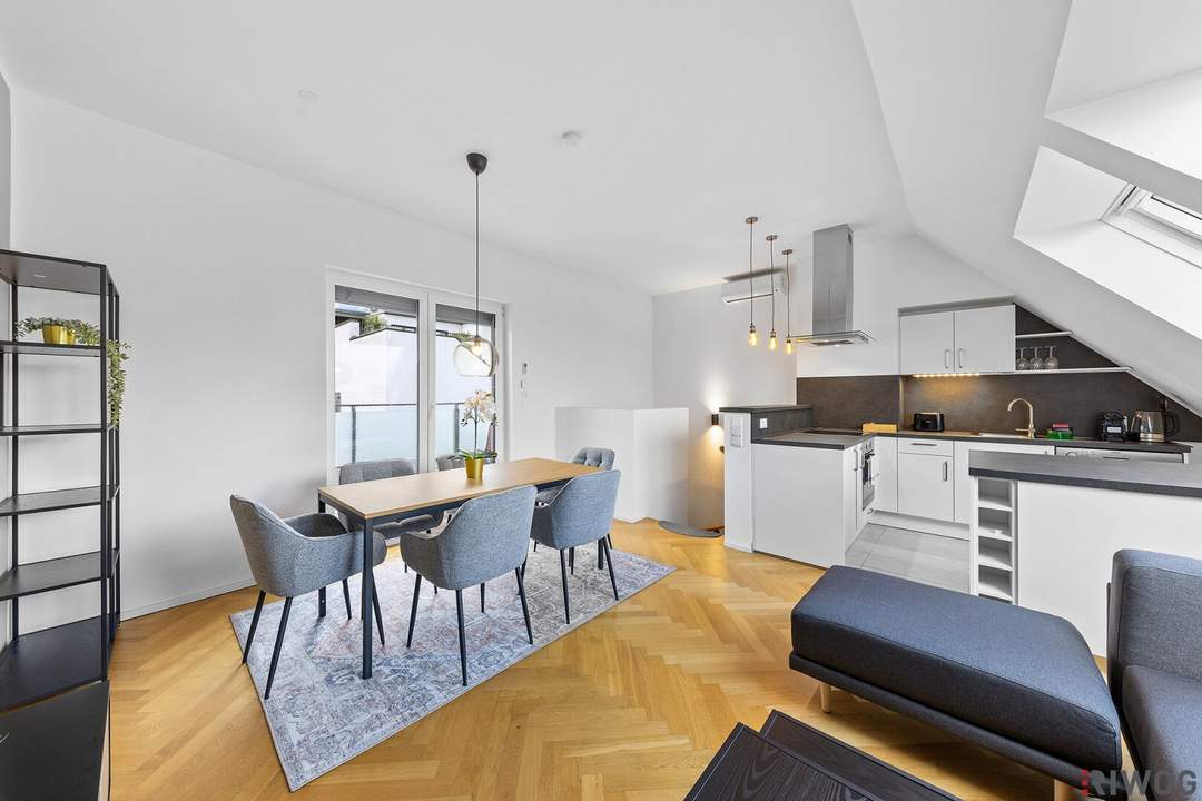 Stylische DG-WOHNUNG mit über 50m² TERRASSENFLÄCHE | RUHELAGE | Ca. 2 Min. zur U4 SCHÖNBRUNN | Ca. 15 Min. in den 1. Bezirk