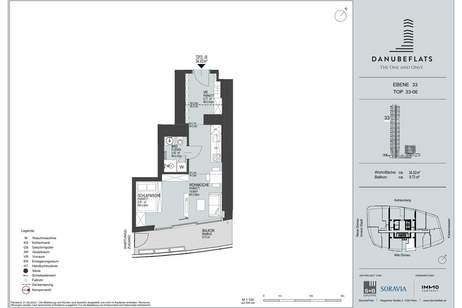 One-room hit with a cozy balcony in a prime location on the New Danube, Wohnung-kauf, 450.000,€, 1220 Wien 22., Donaustadt