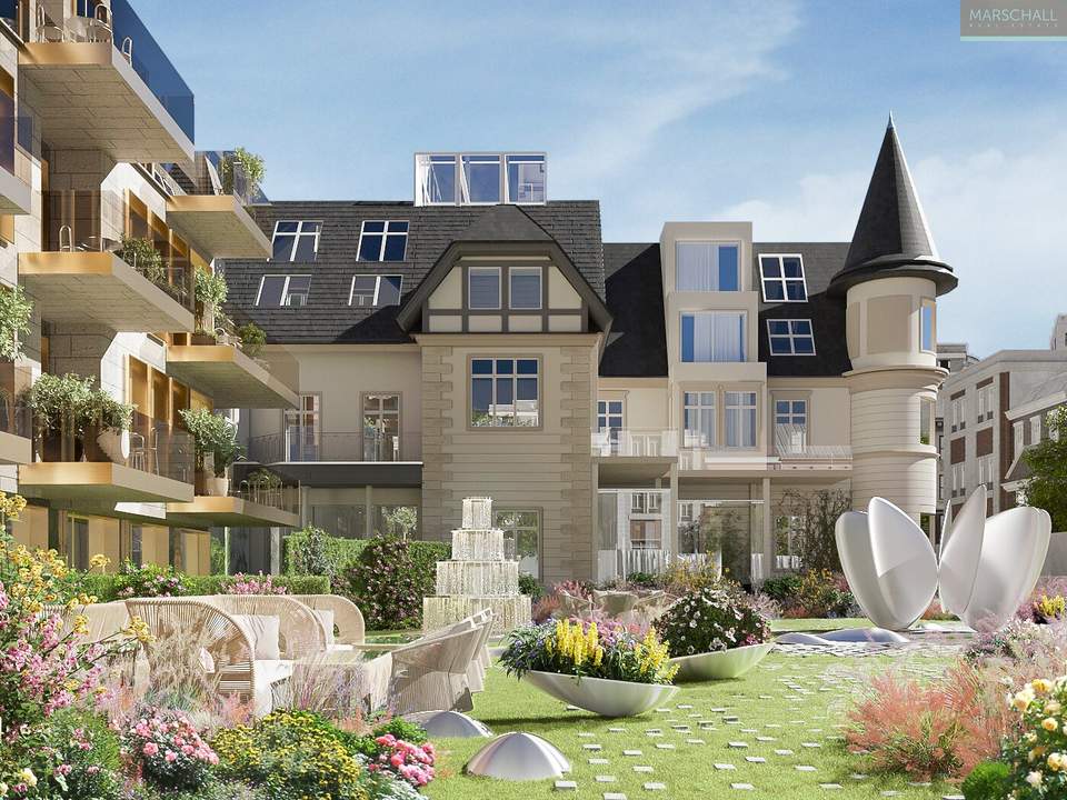 Atemberaubende Penthouse-Wohnung in revitalisierter Stadtvilla und 88m² Dachterrasse