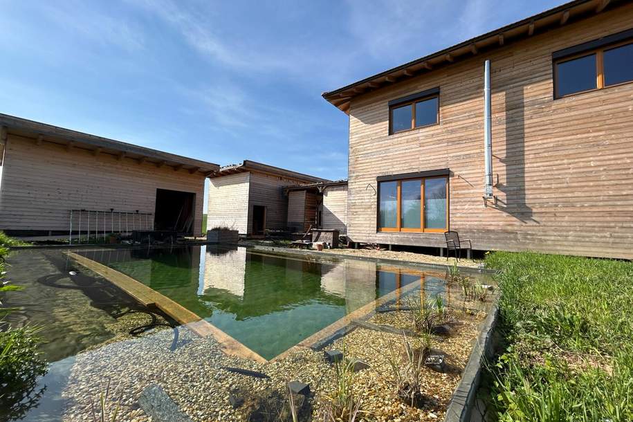 Autark leben im Lehm-Holz-Haus – mit 60 kWp PV & Naturpool, Haus-kauf, 575.000,€, 2152 Mistelbach