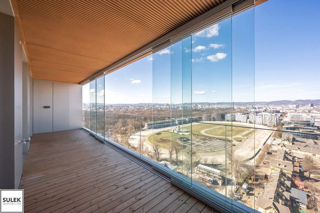 20. Etage | 3 Zimmer Erstbezug | 19 m² Loggia | Pool, Fitness & Spa