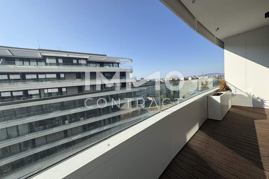 DANUBEFLATS: Entzückendes Studio mit sonnigem Balkon (Gym, Pool, Spa, Lounges im Turm) - NEW, Wohnung-miete, 1.148,40,€, 1220 Wien 22., Donaustadt