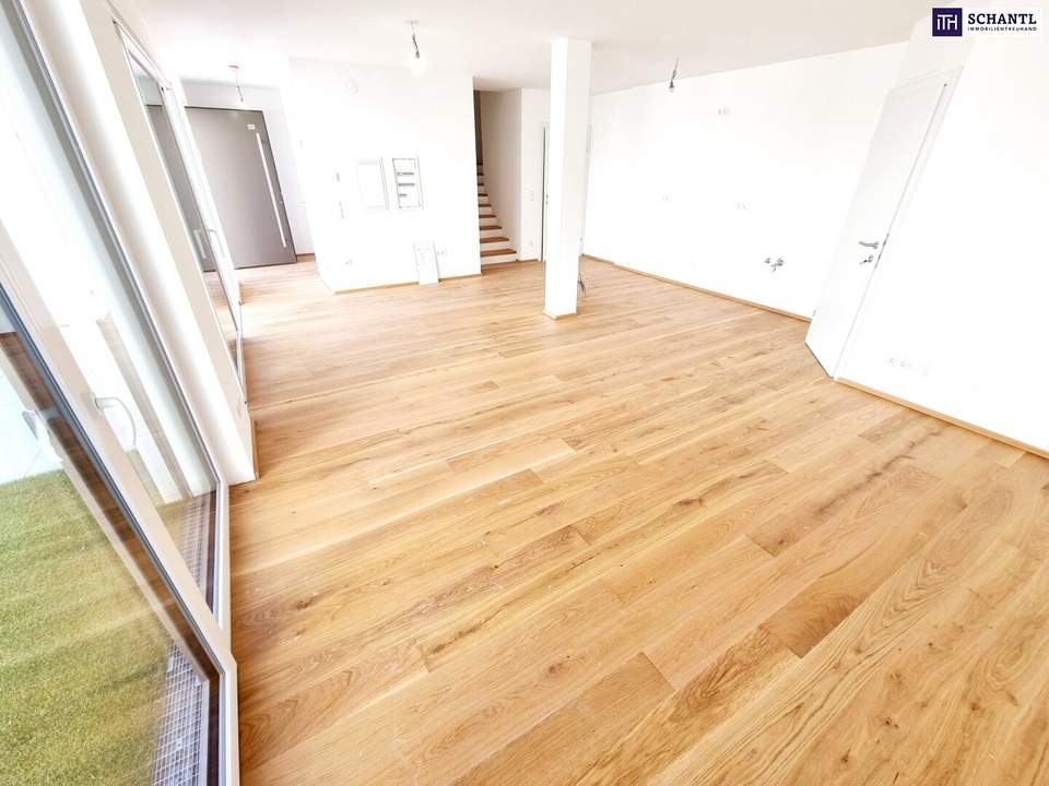 Frühlingsaktion! Ihre Suche hat ein Ende.... WOW - Cooles Townhouse mit Garten! 3 Zimmer + Ideale Raumaufteilung + Erdwärme + Absolute Ruhelage + Tiefgarage! Nachhaltig und zukunftssicher investiert!