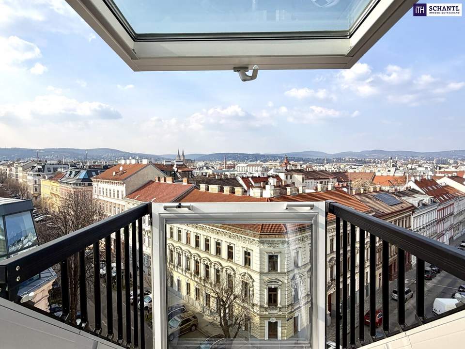 Urbaner Wohnluxus: Exklusive DG-Wohnung mit Terrasse &amp; spektakulärem Fernblick