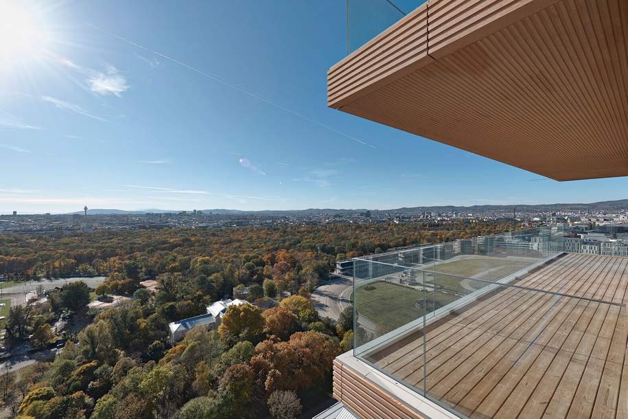 Central Park Feeling! Unverbaubarer Weitblick über Prater und Donau vom 25. Stock, Eckwohnung mit Traumterrassen und Wintergarten, Wohnung-kauf, 2.690.000,€, 1020 Wien 2., Leopoldstadt