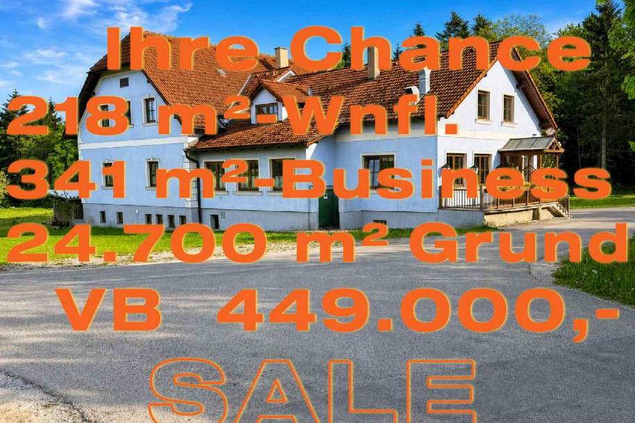 IHRE CHANCE - GASTRONOMIE 350 m² BUSINESS. GRUNDEIGENTUM 24.700 m². 218 m² WNFL. BESTANDSFREI., Gewerbeobjekt-kauf, 449.000,€, 3542 Krems(Land)
