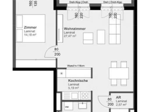 Bis zu 3 Monate MIETFREI! - Sonniger Balkon I Moderne 2-Zimmerwohnung, Wohnung-miete, 726,97,€, 8020 Graz(Stadt)