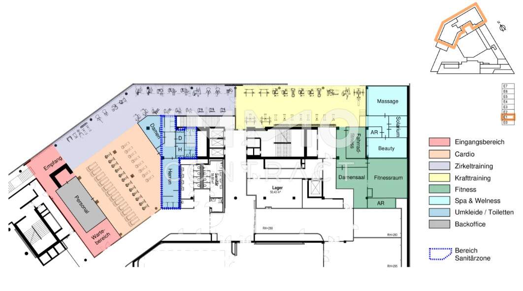 TOP Fitnessstudiofläche im Business quartier TwentyONE