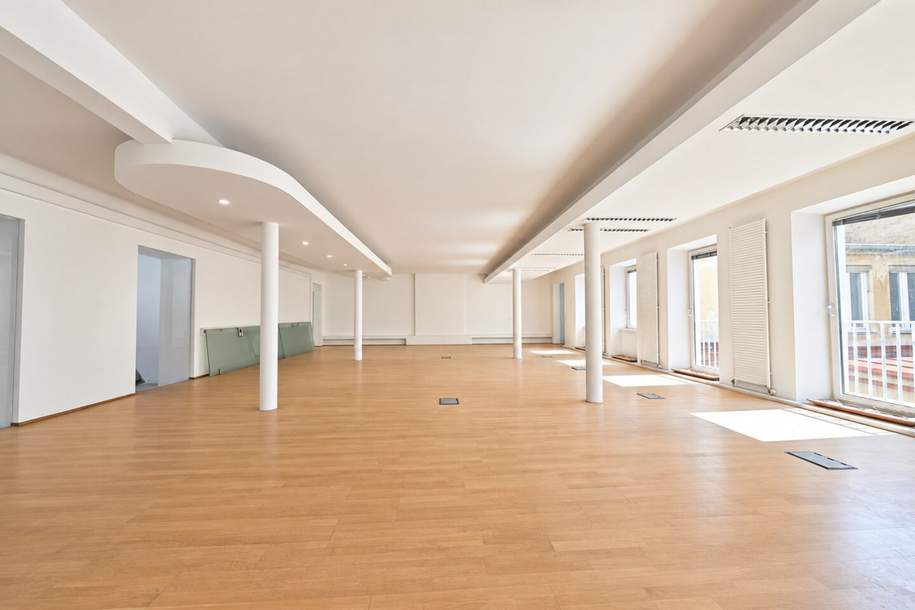Hofruhelage direkt am Naschmarkt | 252,75m² Büro für Kreative | 135m² frei einteilbarer Raum | unbefristet, Gewerbeobjekt-miete, 3.160,00,€, 1040 Wien 4., Wieden