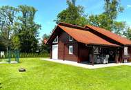 Massiv gebautes Holzhaus, Garage, D-Carport, überdachte Terrasse und Garten zu vermieten