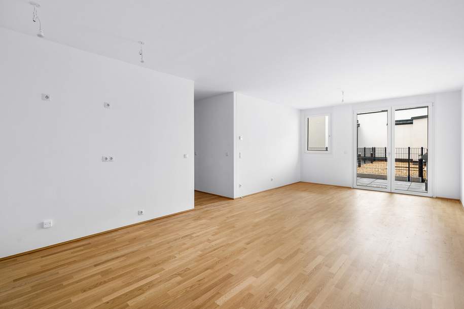 NEUBAU / NÄHE BAHNHOF FLORIDSDORF, U6 - Neue 74 m² EG-Wohnung mit ca. 15 m² Terrasse (Top 01), Wohnung-kauf, 349.000,€, 1210 Wien 21., Floridsdorf