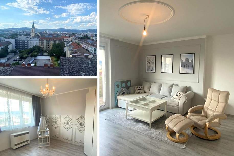 ***Höhenluft! zentrale Stadtwohnung mit Balkon u. Terrasse und tollen Ausblick***f. Eigennutzer oder Anleger!, Wohnung-kauf, 218.000,€, 4020 Linz(Stadt)