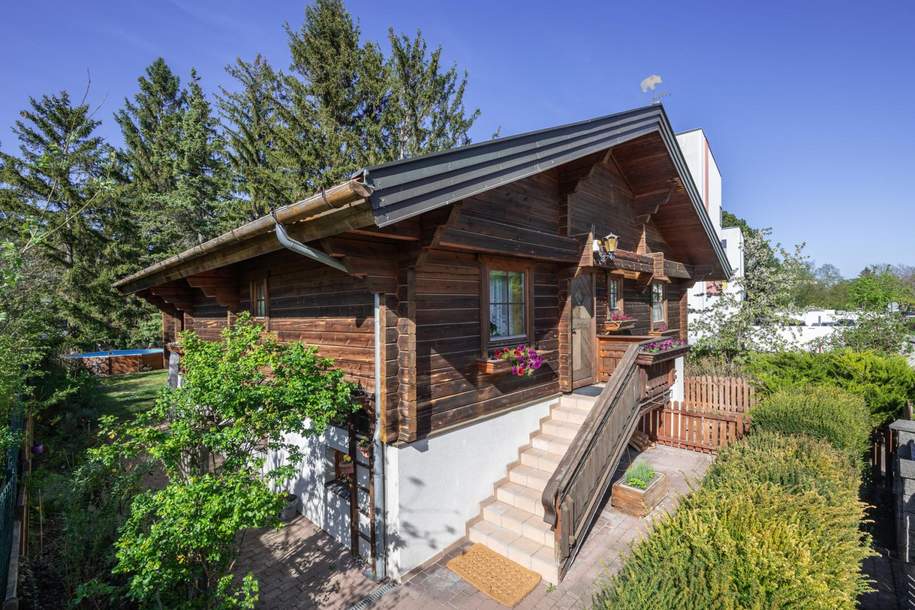Wohnen wie im Urlaub – Rustikales Holzhaus mit Wohlfühlflair und Gartenidylle in Perchtoldsdorf, Haus-kauf, 649.000,€, 2380 Mödling