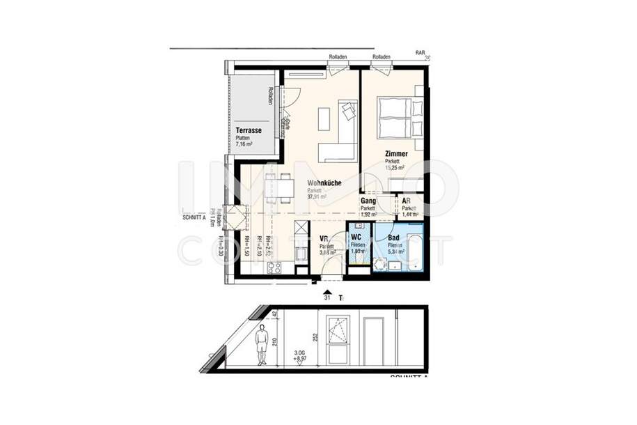 Erstbezug, Wohnung-kauf, 325.000,€, 2326 Bruck an der Leitha