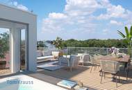 GOLDENER SCHWAN | LUXUS - LOFT- PENTHOUSE - MIT POOL - SKYLINE UND WASSERBLICK