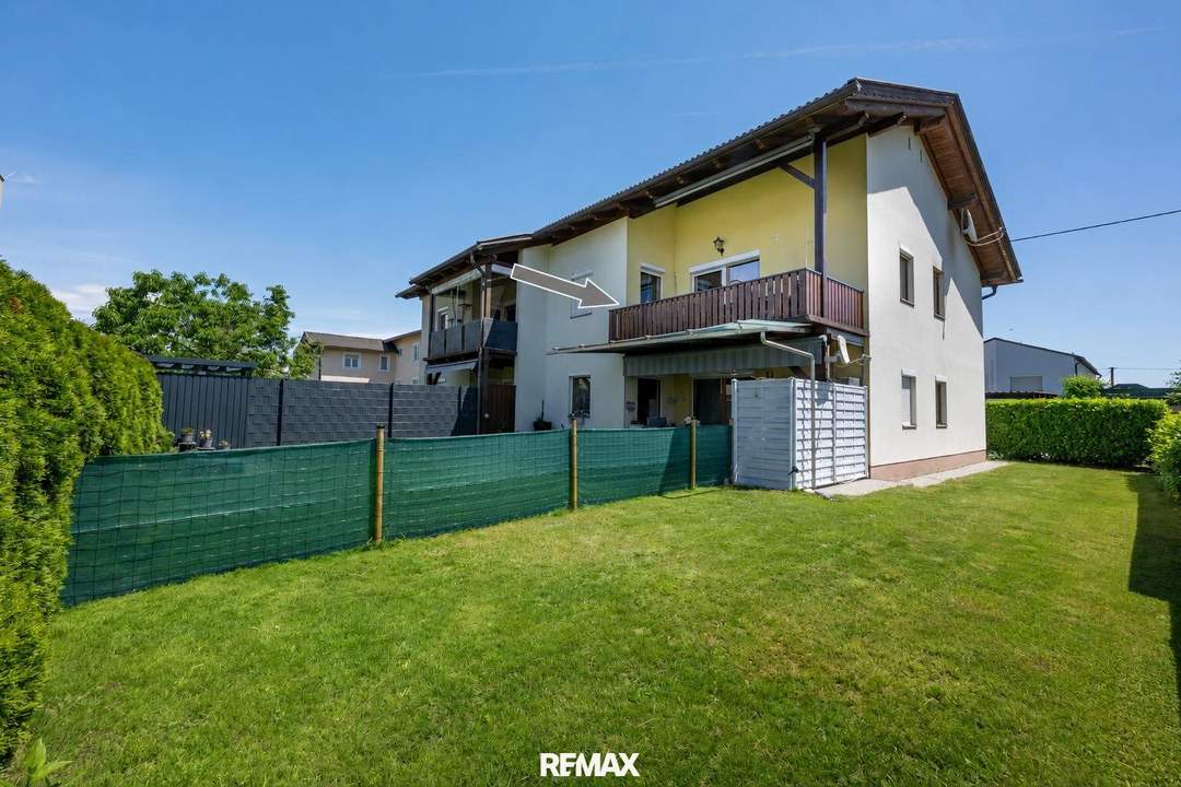 Helle 3-Zimmer-Wohnung mit Balkon &amp; Gartenanteil in ruhiger Lage nahe Klagenfurt am Wörthersee
