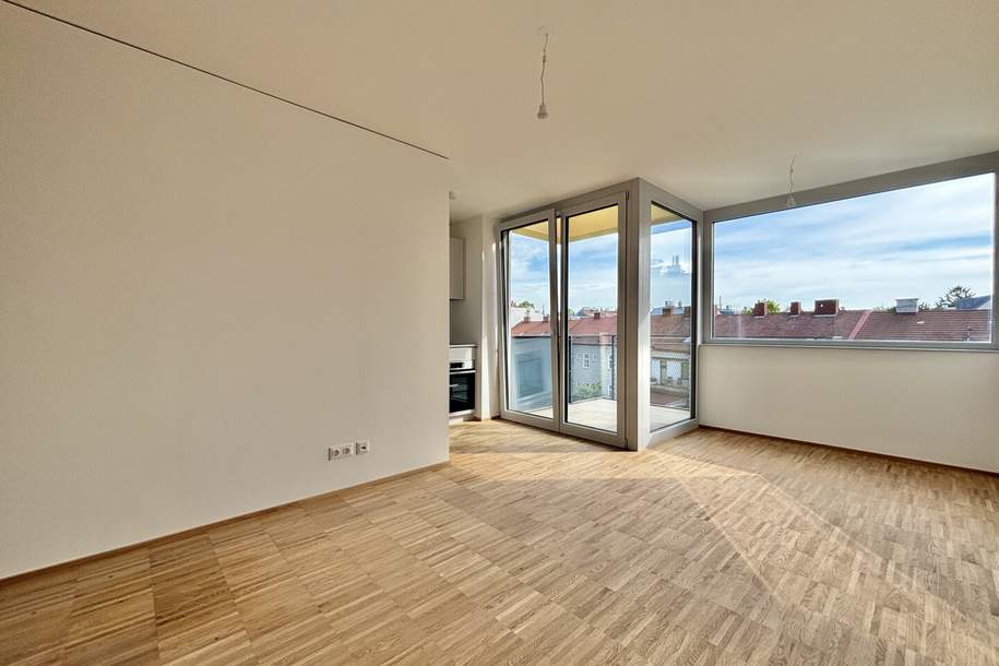 ERSTBEZUG | Außenflächen mit direktem Blick auf den Kahlenberg | vollausgestattete Küchen | Fußbodenheizung und Fußbodenkühlung, Wohnung-miete, 985,00,€, 1210 Wien 22., Donaustadt