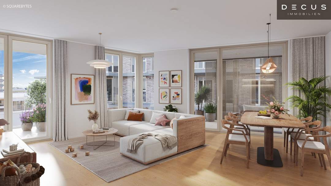 + BALKON + VILLAGE IM DRITTEN + BAUFELD 13 + ERSTBEZUG + EIGENTUMSWOHNUNGEN + STADTQUARTIER IM DRITTEN