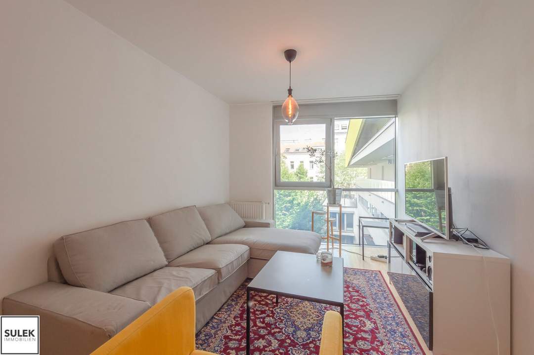 Grünblick in den Innenhof: helle 2-Zimmer Neubauwohnung ~ Kaiserstr. 68 ~ ab 1.8.26!!