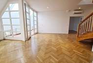 TOPLAGE, BÖRSE-NÄHE, klimatisierte 157 m2 Maisonette mit 18 m2 Terrasse, 4 Zimmer, Küche, Wintergarten, 2 Bäder, Zelinkagasse