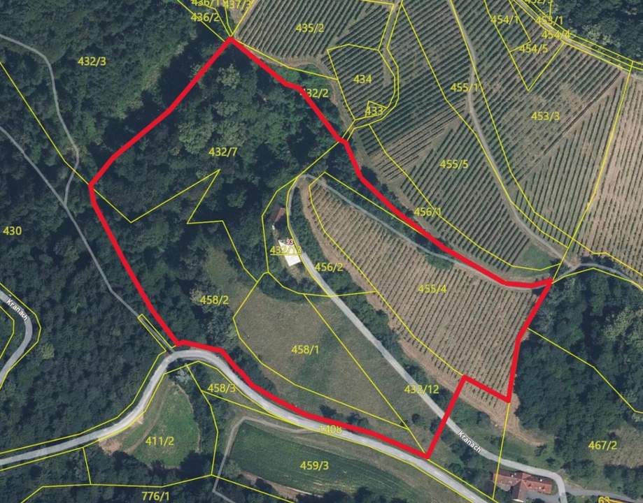 Scheibengrundstück mit Altbestand in Kranach, Gemeinde Gamlitz