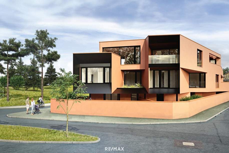 Erstbezug-Doppelhaushälften mit Luxus-Ausstattung und Panoramablick über den Felmeyergarten. Grünruhelage mit sehr guter Infrastruktur in Gehweite, Haus-kauf, 625.000,€, 2320 Bruck an der Leitha