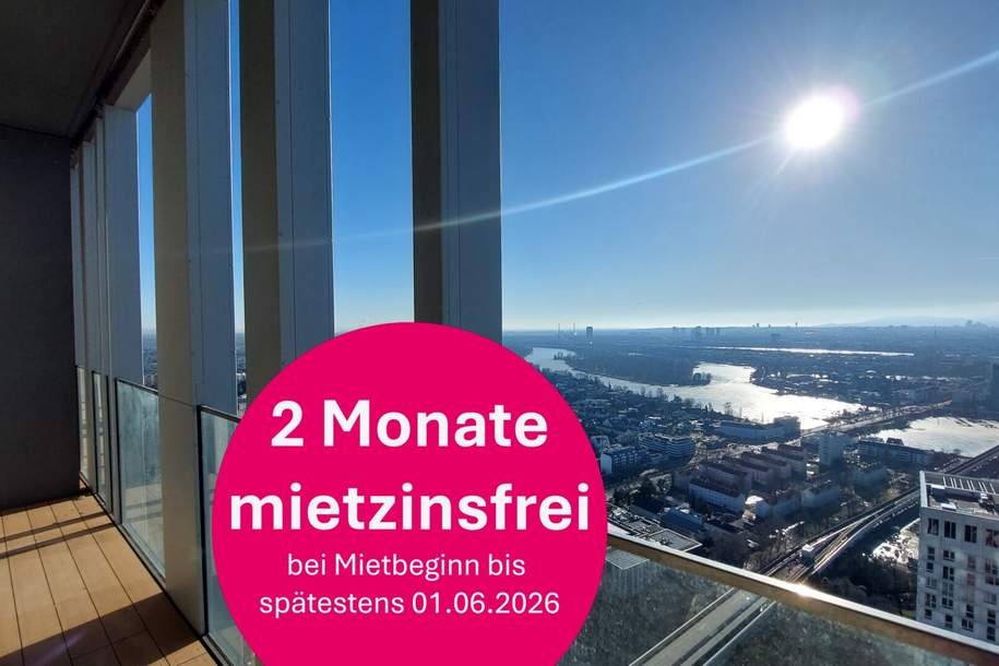 ***PENTHOUSE mit Blick zum KAHLENBERG *** 12 Minuten zum STEPHANSPLATZ, Wohnung-miete, 3.390,00,€, 1220 Wien 22., Donaustadt