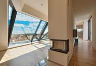 TRAUMBLICK und kuschliger KAMIN! Dachgeschoß-Maisonette mit 3 Terrassen! Garagenkauf im Haus möglich