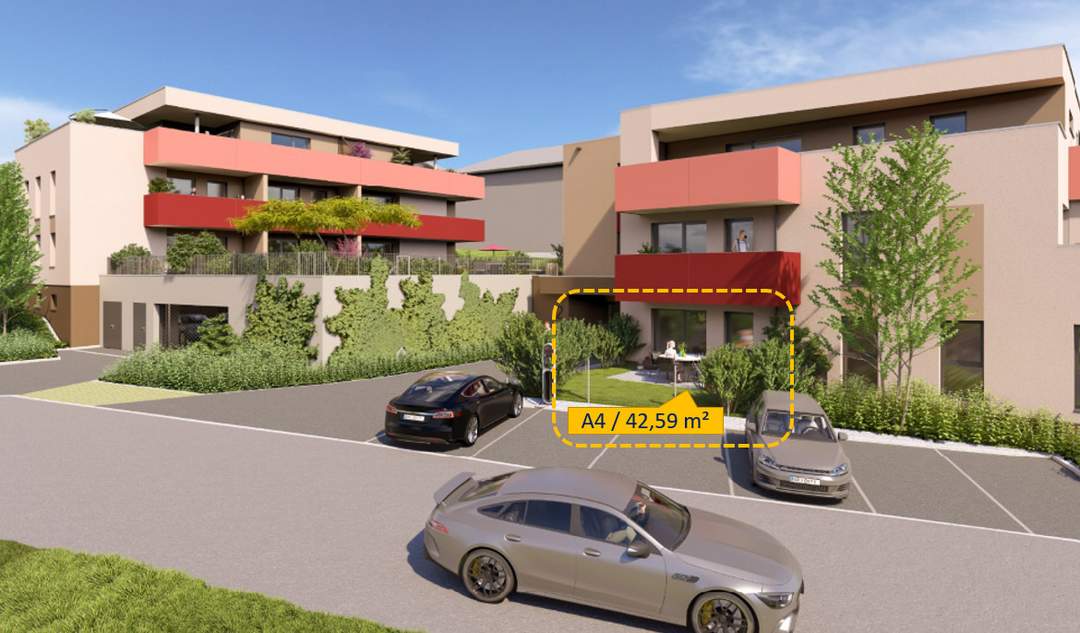 Klein &amp; Fein - kompakte Gartenwohnung in den STADTTERRASSEN PEUERBACH - provisionsfrei! ** JETZT FRÜHKÄUFER-RABATT!**