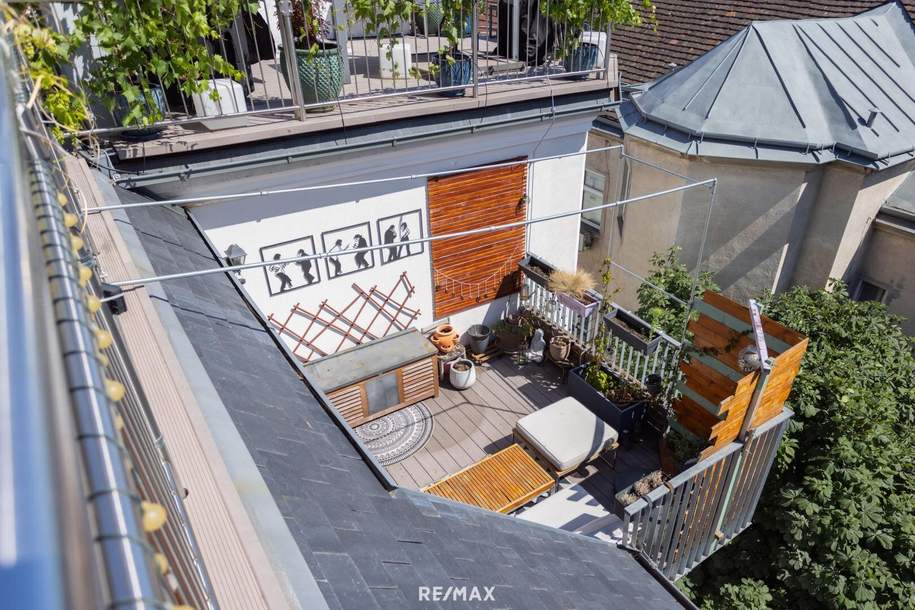Lichtdurchflutete Dachgeschoß-Maisonette mit zwei Terrassen in Toplage nahe Währinger Straße / WIFI, Wohnung-kauf, 948.000,€, 1180 Wien 18., Währing
