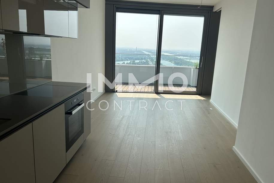 2 Zimmer Erstbezug mit atemberaubenden Blick auf die Donau! Pool, Sauna, Gym inklusive!, Wohnung-miete, 1.519,05,€, 1220 Wien 22., Donaustadt