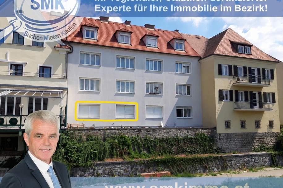 Helle 3-Zimmer-Wohnung am Kremsfluss mit traumhaftem Ausblick!, Wohnung-miete, 890,00,€, 3500 Krems an der Donau(Stadt)