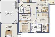 ELK Fertighaus mit Panoramablick - 101m² Bungalow, 4 Zimmer, Schrankraum, 2 AR, Terrasse und Garage vorbereitet!