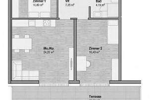 Top 25 A - Leben in Geidorf - 65m² Wfl mit 26m² Terrasse SW - Provisionsfrei!, Wohnung-kauf, 392.000,€, 8010 Graz(Stadt)