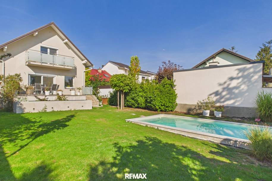 Einziehen & Wohlfühlen! Saniertes Einfamilienhaus mit Pool und Traumgarten, Haus-kauf, 745.000,€, 1220 Wien 22., Donaustadt