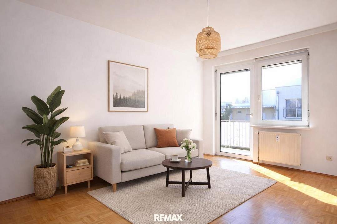 Toll geschnittene 2-Zimmer-Wohnung mit Tiefgaragenplatz in Wetzelsdorf