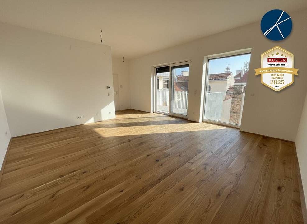 *Superprojekt: "Über den Baumwipfeln" Top 43 Erstklassige 3-Zimmer Wohnung mit Blick auf die Kastanienbäume + Innenhof-Balkon