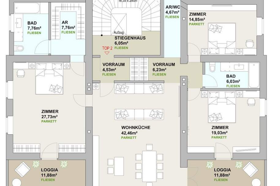3 exklusive Einheiten in einer Villa – jetzt noch mitgestalten! Hohe Altbau-Räume, stilvolle Stuckelemente, Fußbodenheizung, Luftwärmepumpe u. v. m., Wohnung-kauf, 749.000,€, 3002 Sankt Pölten(Land)