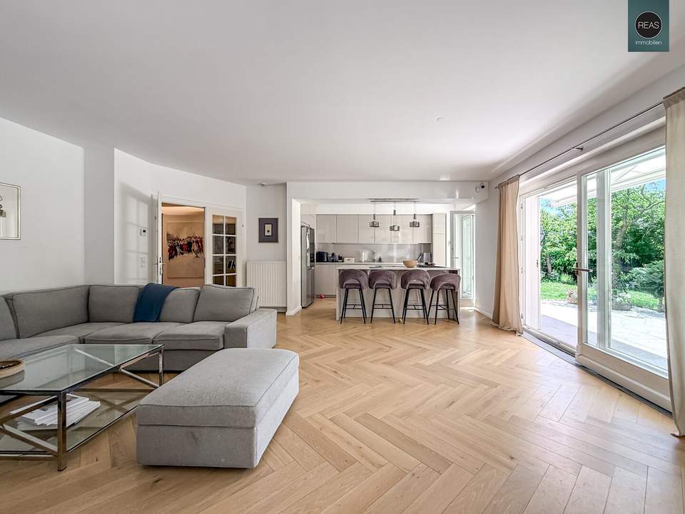 Sievering: Luxuriöse Garten-Oase mit Depot-Gebäude, Pool & Tiefgarage
