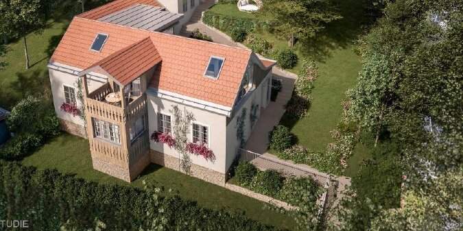 SÜDHANGLAGE AM WIENERWALD - baugenehmigtes Wohnprojekt mit traumhaftem Wienblick - unteres Haus