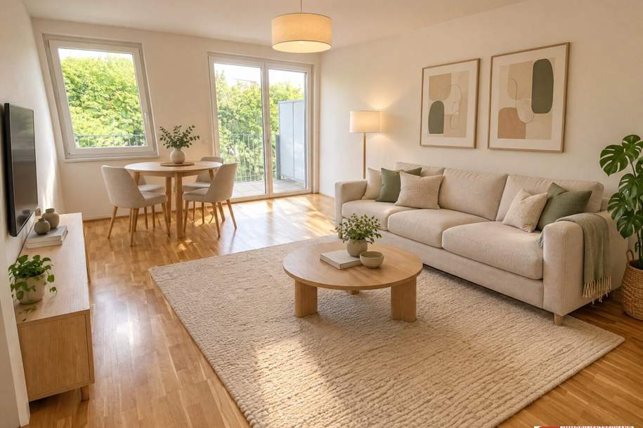 Moderne 2-Zimmer-Wohnung mit Balkon nahe Oberlaa, Wohnung-miete, 1.049,00,€, 1100 Wien 10., Favoriten