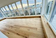 Freifläche auf zwei Terrassen mit Schönbrunnblick und Blick auf Steinhofkirche: neu sanierte und klimatisierte 2-Zimmer-Wohnung!