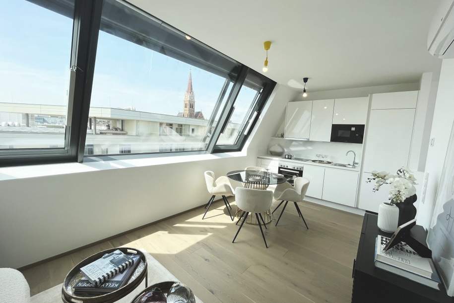 Klimatisierte Dachgeschoss-Maisonette mit 2 Zimmern und großer Terrasse!, Wohnung-miete, 1.194,89,€, 1150 Wien 15., Rudolfsheim-Fünfhaus