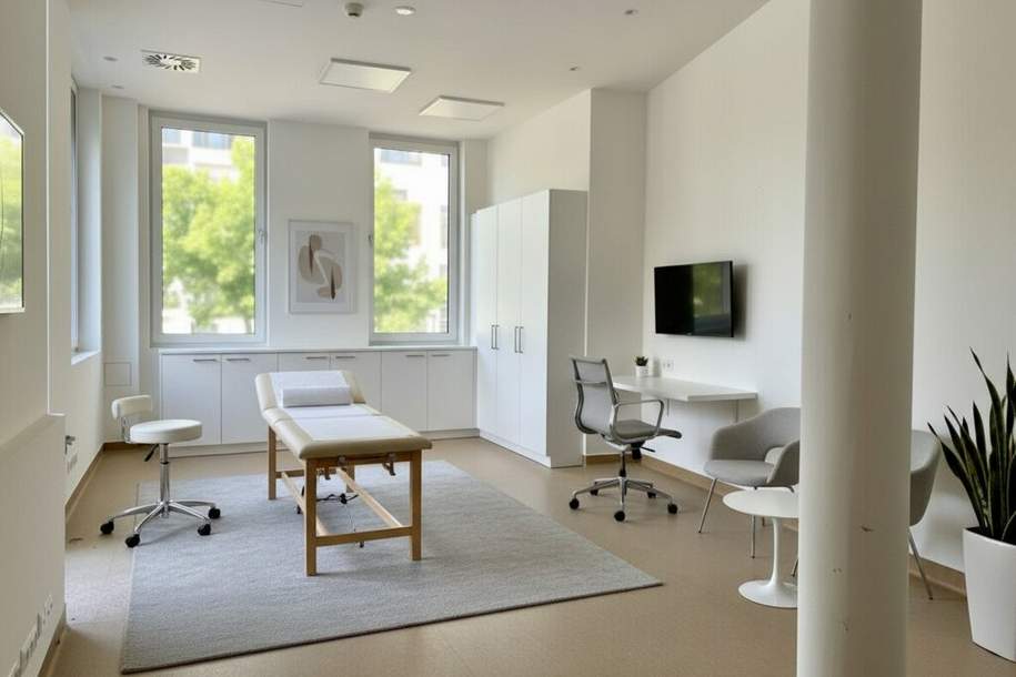 Ihre Praxis mit Blick am Schlossberg und großzügige Außenflächen | sehr gute Raumaufteilung, Gewerbeobjekt-miete, 1.857,72,€, 2410 Bruck an der Leitha