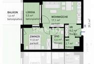 2-Zimmer Erstbezugswohnung in 1220 Wien mit Balkon, Tiefgarage &amp; U-Bahn-Nähe!