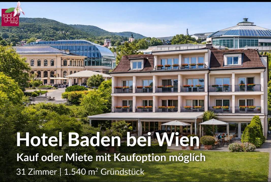 Hotel Baden bei Wien – zentrale Lage nahe Strandbad &amp; Congress Center – renovierungsbedürftig – Kauf oder Miete mit Kaufoption möglich ++