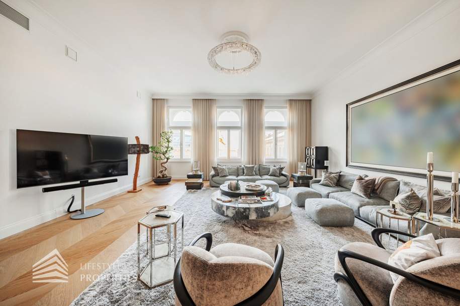 Eleganter 7-Zimmer Altbau mit Balkon, Nähe Börse, Wohnung-kauf, 8.500.000,€, 1010 Wien 1., Innere Stadt