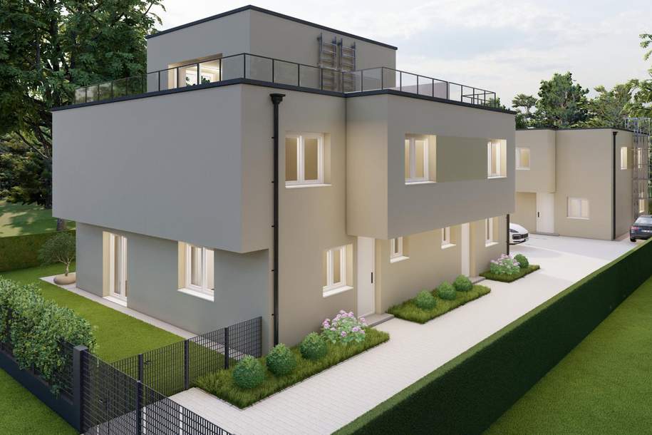 Neubau: Top Doppelhaushälfte in Essling, Haus-kauf, 950.000,€, 1220 Wien 22., Donaustadt