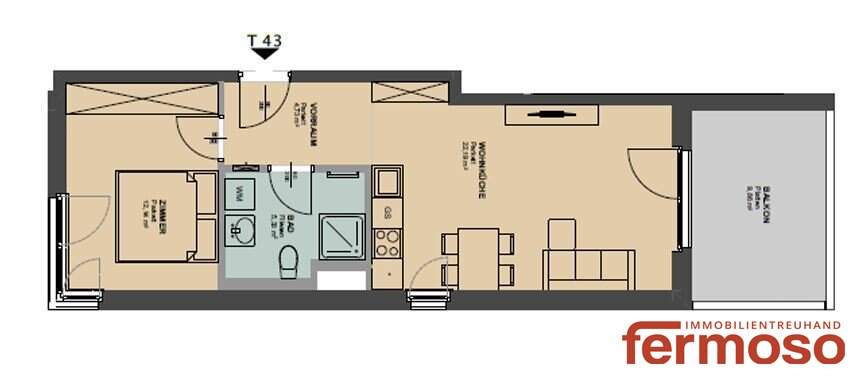 Neuwertige 2-Zimmer-Wohnung mit Balkon, Fußbodenheizung &amp; Einbauküche in 1200 Wien!