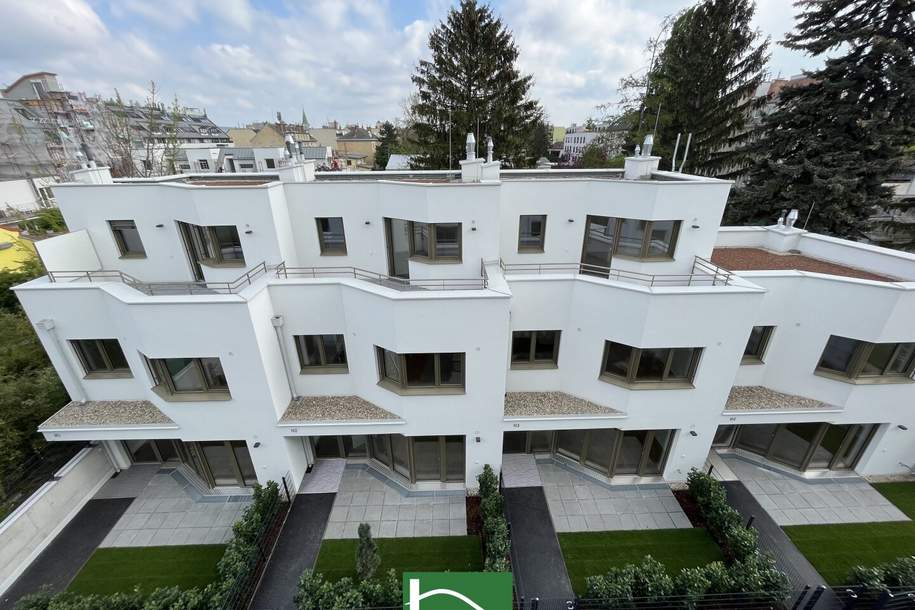 INVESTMENT BEREITS FERTIGGESTELLT! 2 HOCHWERTIGE NEUBAU-TOWNHOUSES MIT GÄRTEN UND TERRASSEN IM HOFTRAKT!! 3 GARAGEN und KÜCHEN INKLUDIERT!, Gewerbeobjekt-kauf, 894.500,€, 1210 Wien 21., Floridsdorf